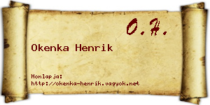 Okenka Henrik névjegykártya